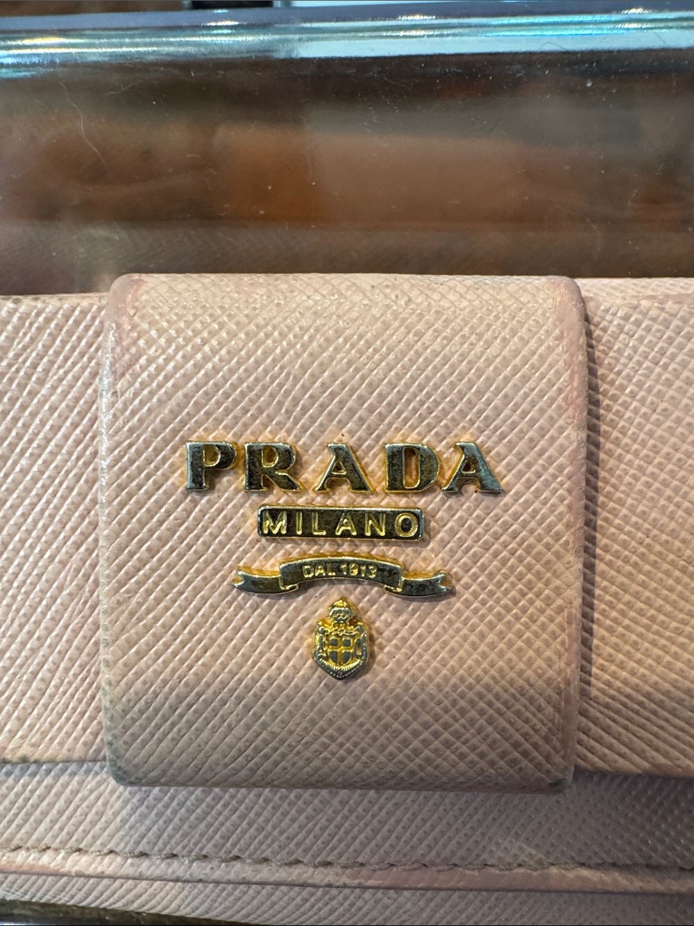 PRADA Pink Saffiano Bow Wallet - Picture 2 of 11